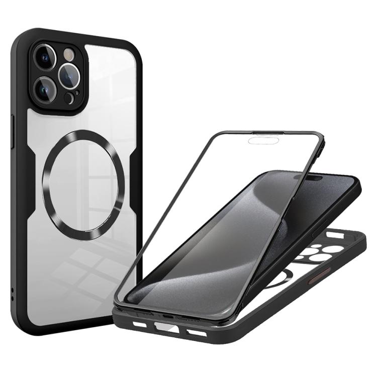 

For iPhone 15 Pro CD Texture MagSafe Phone Case(Black)