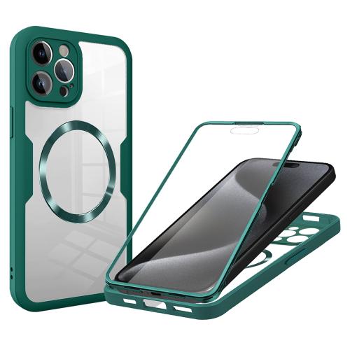 

For iPhone 15 Pro CD Texture MagSafe Phone Case(Green)