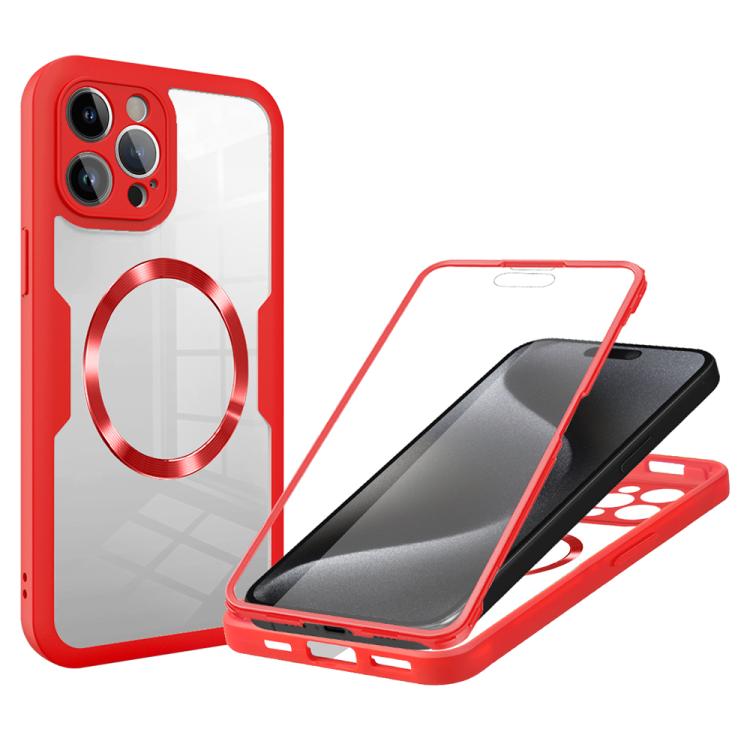 

For iPhone 15 Pro Max CD Texture MagSafe Phone Case(Red)