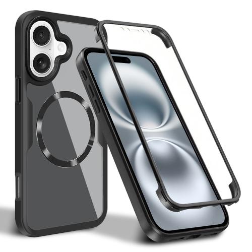 

For iPhone 16 CD Texture MagSafe Phone Case(Black)