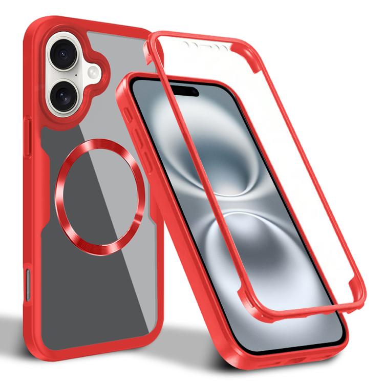

For iPhone 16 CD Texture MagSafe Phone Case(Red)