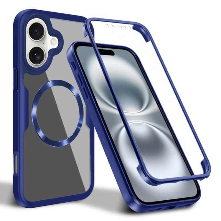 

For iPhone 16 CD Texture MagSafe Phone Case(Blue)