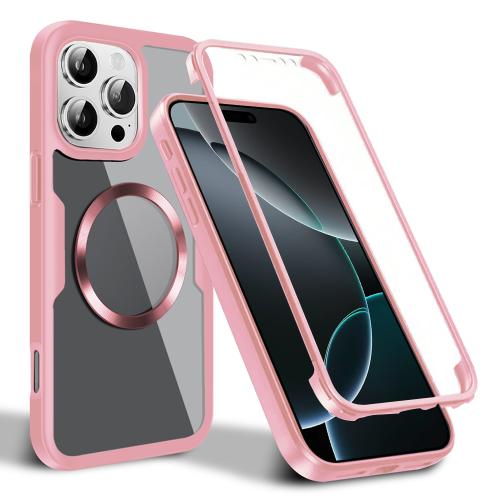 

For iPhone 16 Pro CD Texture MagSafe Phone Case(Pink)