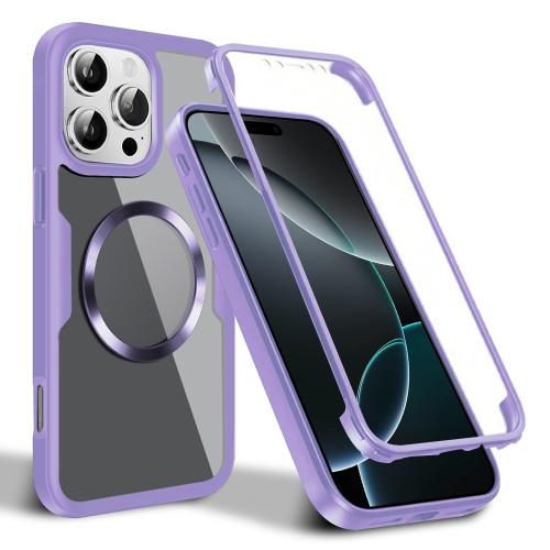 

For iPhone 16 Pro CD Texture MagSafe Phone Case(Purple)