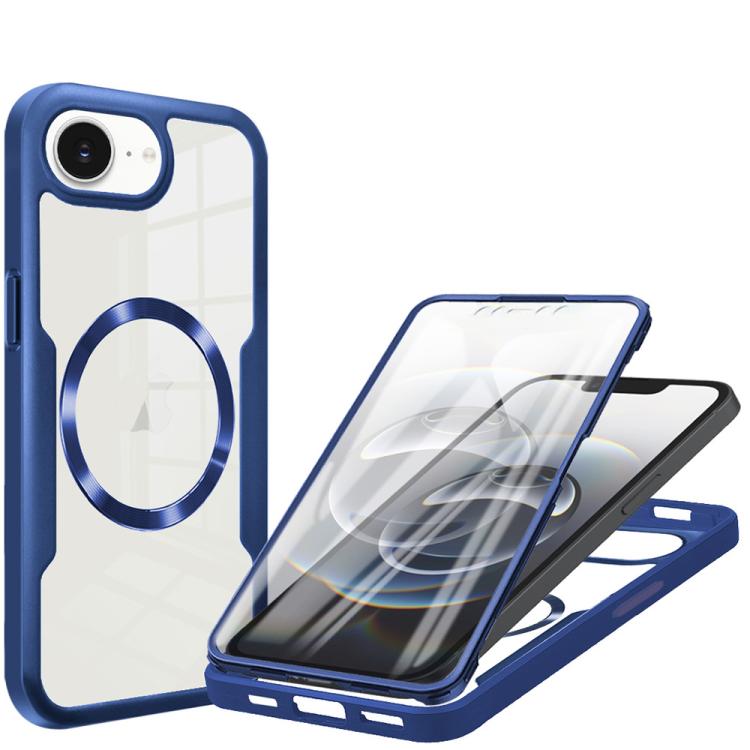 

For iPhone 16e CD Texture MagSafe Phone Case(Blue)