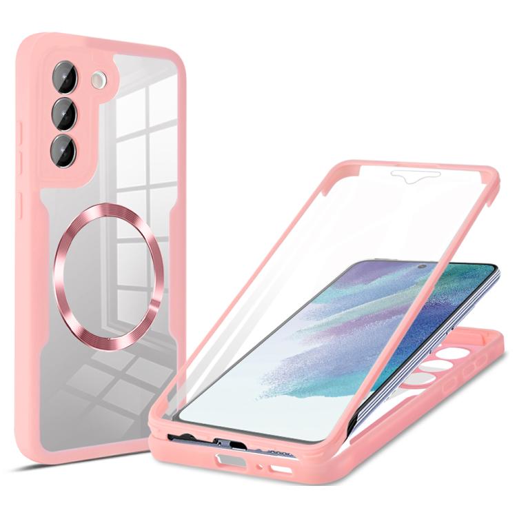 

For Samsung Galaxy S21 FE 5G CD Texture MagSafe Phone Case(Pink)