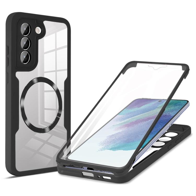 

For Samsung Galaxy S21 FE 5G CD Texture MagSafe Phone Case(Black)