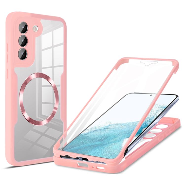 

For Samsung Galaxy S22 5G CD Texture MagSafe Phone Case(Pink)