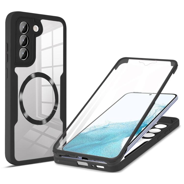 

For Samsung Galaxy S22 5G CD Texture MagSafe Phone Case(Black)