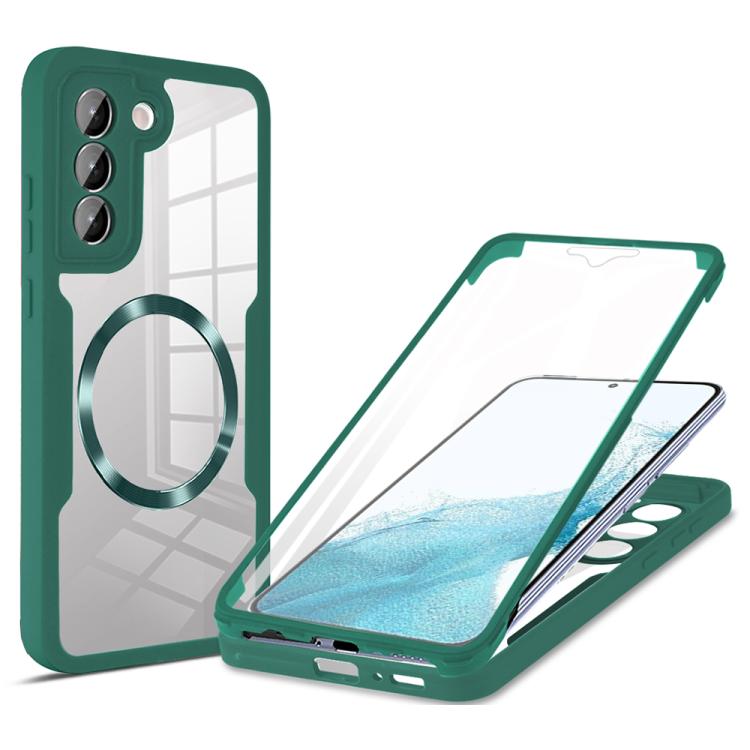 

For Samsung Galaxy S22+ 5G CD Texture MagSafe Phone Case(Green)