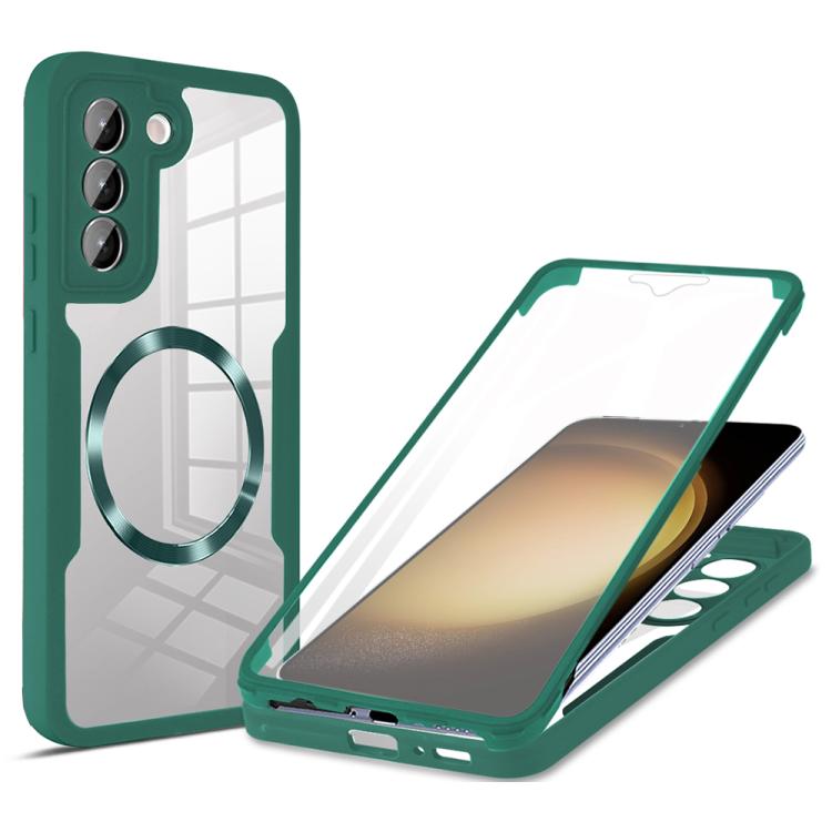 

For Samsung Galaxy S23 5G CD Texture MagSafe Phone Case(Green)
