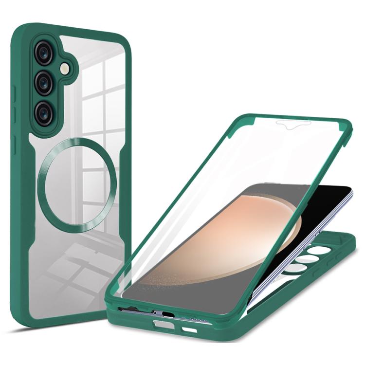 

For Samsung Galaxy S23 FE 5G CD Texture MagSafe Phone Case(Green)