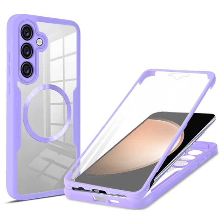 

For Samsung Galaxy S23 FE 5G CD Texture MagSafe Phone Case(Purple)