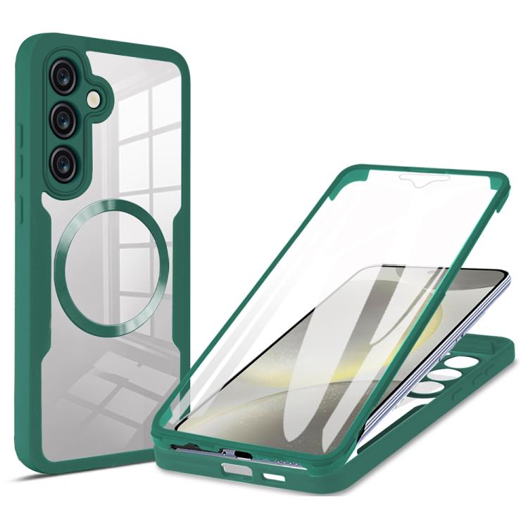 

For Samsung Galaxy S24 FE 5G CD Texture MagSafe Phone Case(Green)