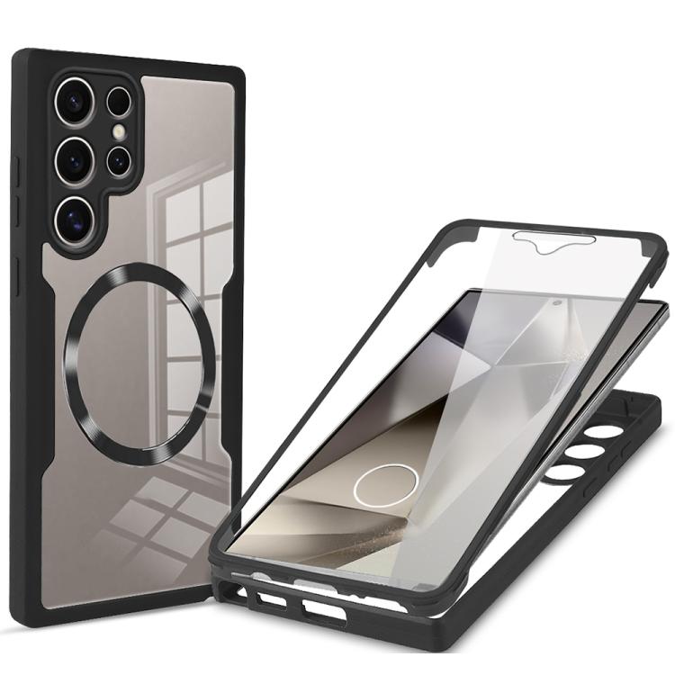 

For Samsung Galaxy S24 Ultra 5G CD Texture MagSafe Phone Case(Black)