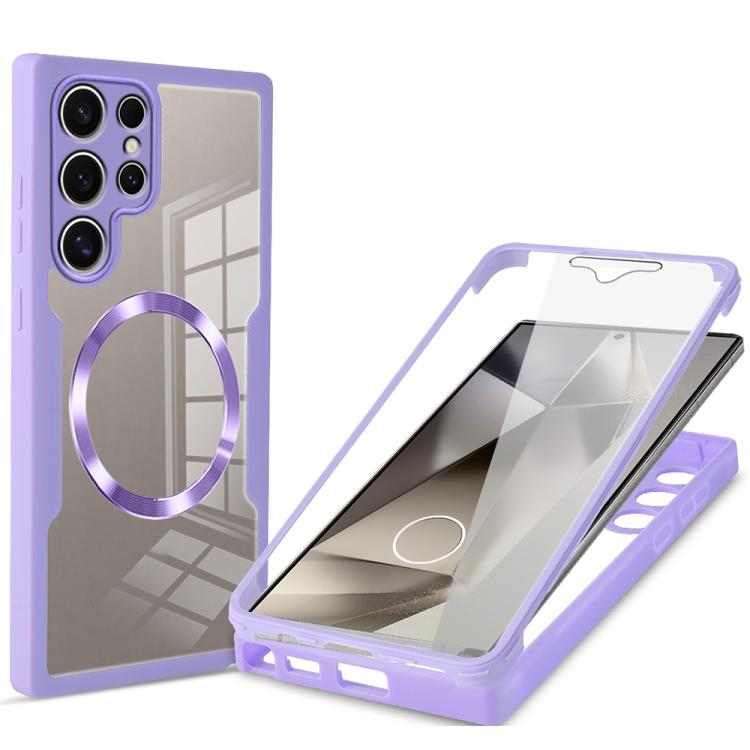 

For Samsung Galaxy S24 Ultra 5G CD Texture MagSafe Phone Case(Purple)