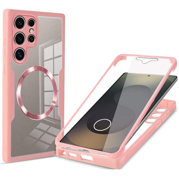 

For Samsung Galaxy S25 Ultra 5G CD Texture MagSafe Phone Case(Pink)