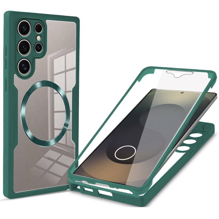 

For Samsung Galaxy S25 Ultra 5G CD Texture MagSafe Phone Case(Green)