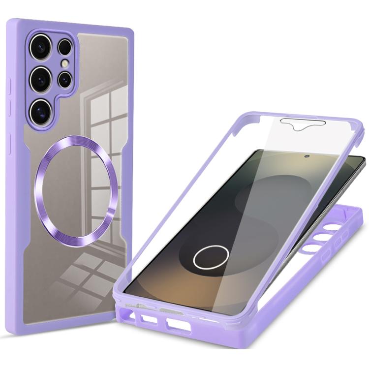 

For Samsung Galaxy S25 Ultra 5G CD Texture MagSafe Phone Case(Purple)