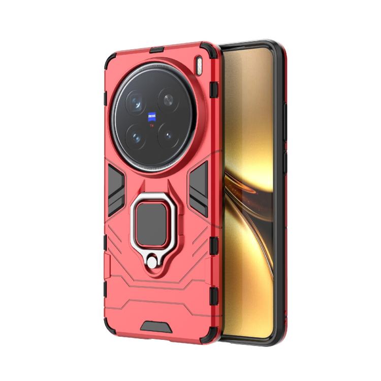 

For vivo X200 Pro Magnetic Ring Holder PC + TPU Phone Case(Red)