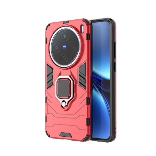 

For vivo X200 Magnetic Ring Holder PC + TPU Phone Case(Red)