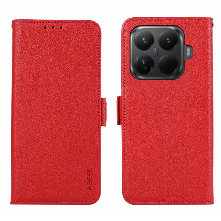 For Xiaomi 15T Pro 5G ABEEL Side-Magnetic Litchi Pattern Leather RFID Phone Case(Red)