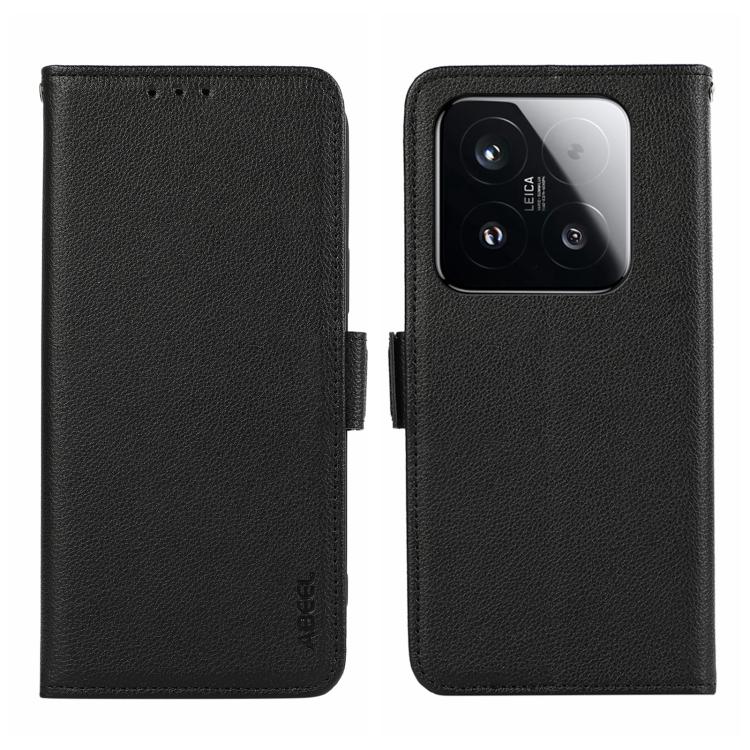 For Xiaomi 15T 5G ABEEL Side-Magnetic Litchi Pattern Leather RFID Phone Case(Black)