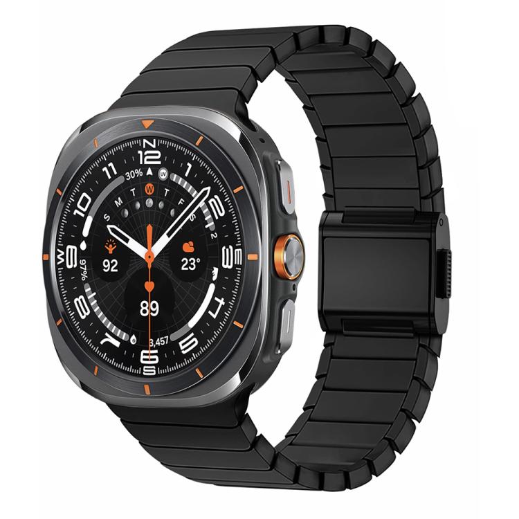 

For Samsung Galaxy Watch Ultra 47mm Bamboo Norman Buckle Stainless Steel Watch Band(Black)