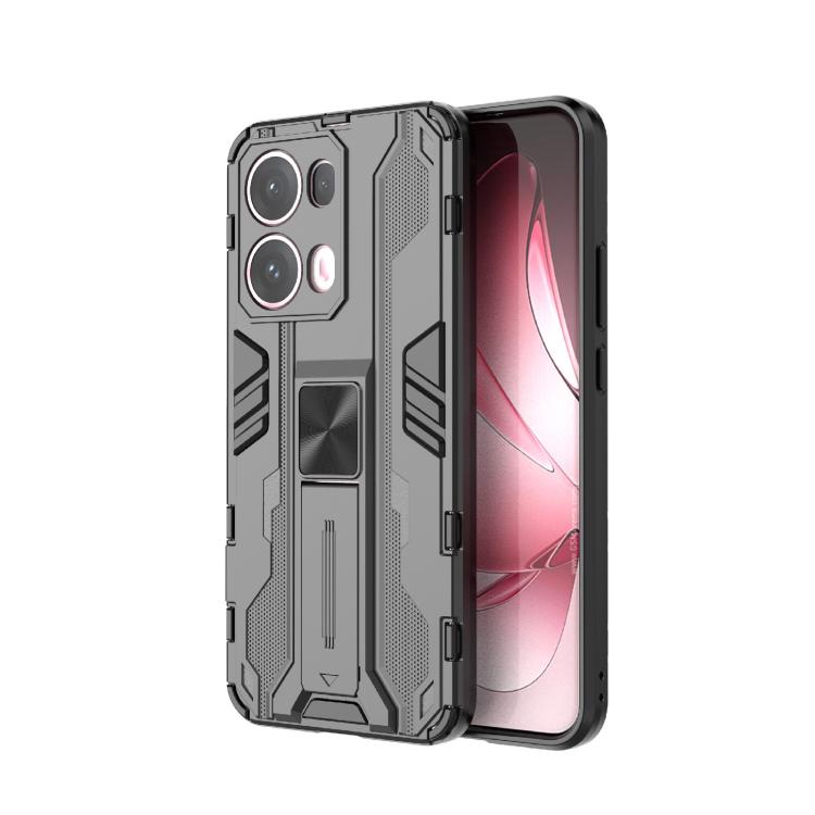 

For OPPO Reno13 Pro 5G Global Supersonic PC + TPU Holder Phone Case(Black)