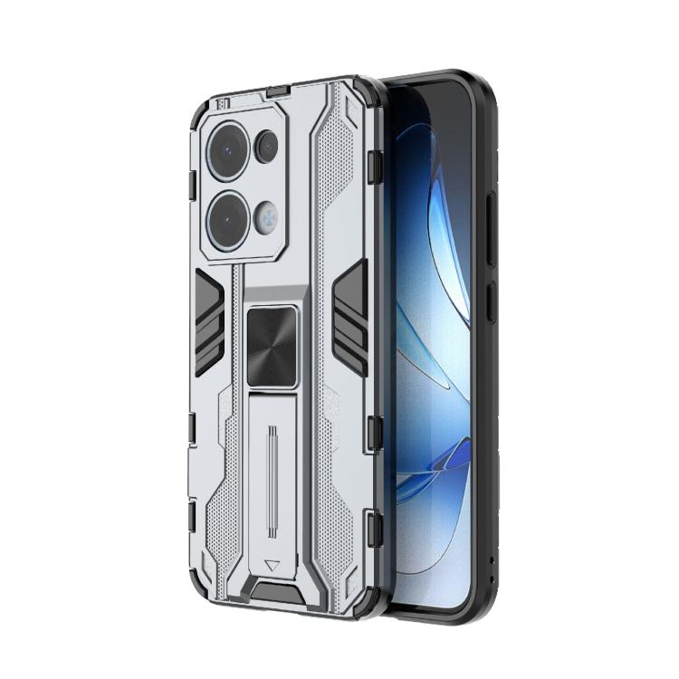 

For OPPO Reno13 5G Global Supersonic PC + TPU Holder Phone Case(Grey)