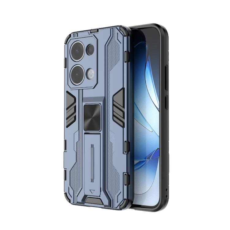 

For OPPO Reno13 5G Global Supersonic PC + TPU Holder Phone Case(Blue)