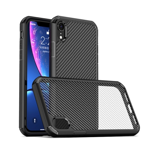 

For iPhone XR iPAKY Pioneer Series Carbon Fiber Texture Shockproof TPU + PC Case(Black)