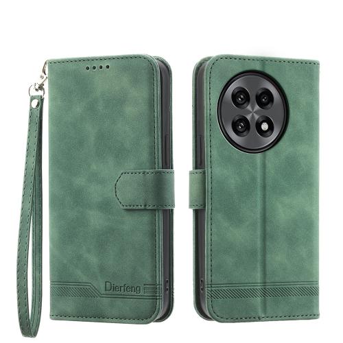 

For OnePlus 13R / Ace 5 / Ace 5 Pro Dierfeng Dream Line TPU Hybrid PU Leather Phone Case(Green)