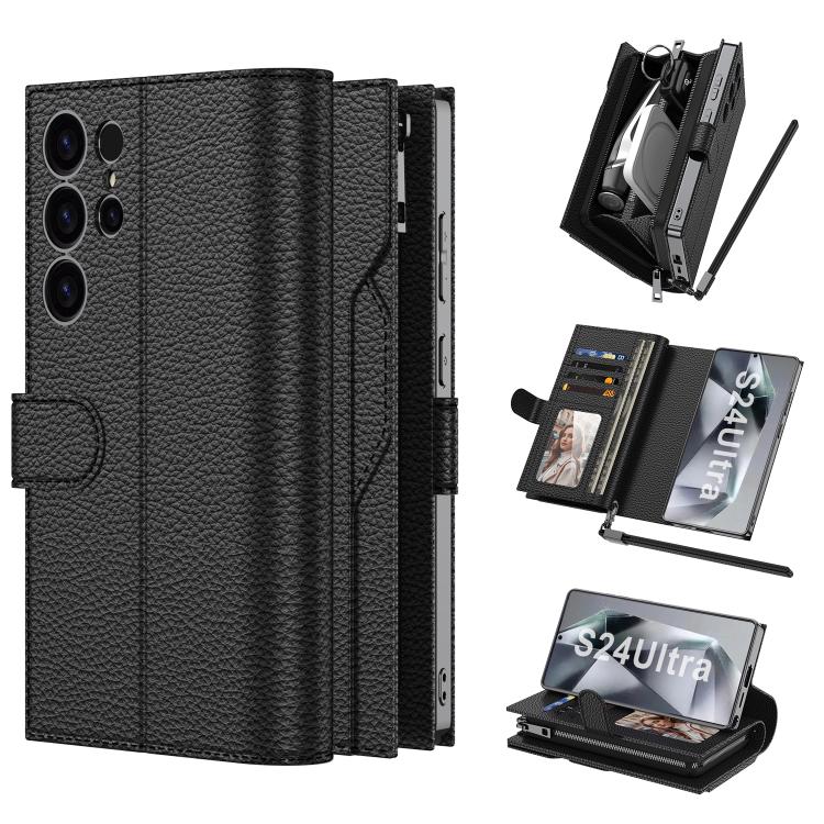 

For Samsung Galaxy S24 Ultra 5G GKK Plating Wallet Leather Phone Case(Black)