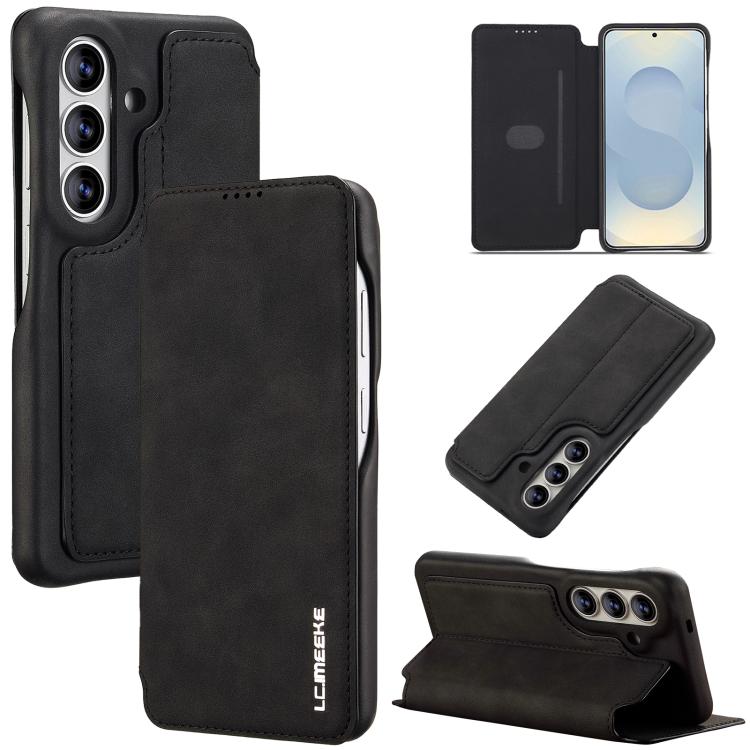 

For Samsung Galaxy S26 5G LC.IMEEKE Hon Ancient Series Flip Leather Phone Case(Black)