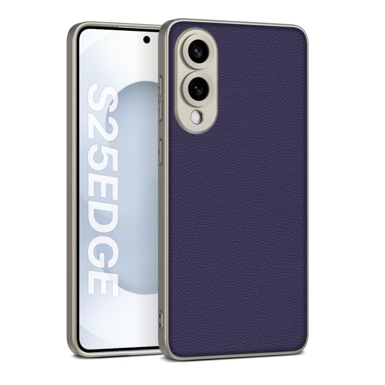 

For Samsung Galaxy S25 Edge 5G GKK Metal Paint Skin Feel Leather Full Coverage Phone Case(Purple)
