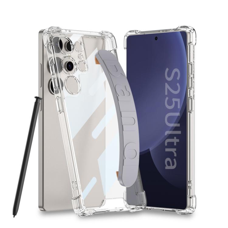 

For Samsung Galaxy S25 Ultra 5G GKK Airbag Silicone Wristband Phone Case, Not Included Pen(Gray)