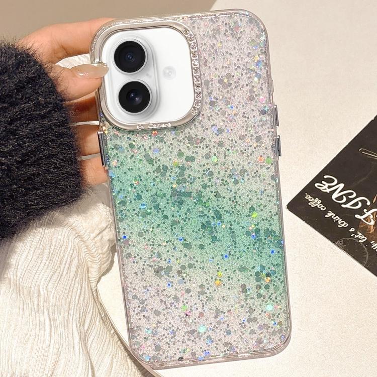 

For iPhone 16 Plus Starry Sky Gradient IMD Phone Case(Green)