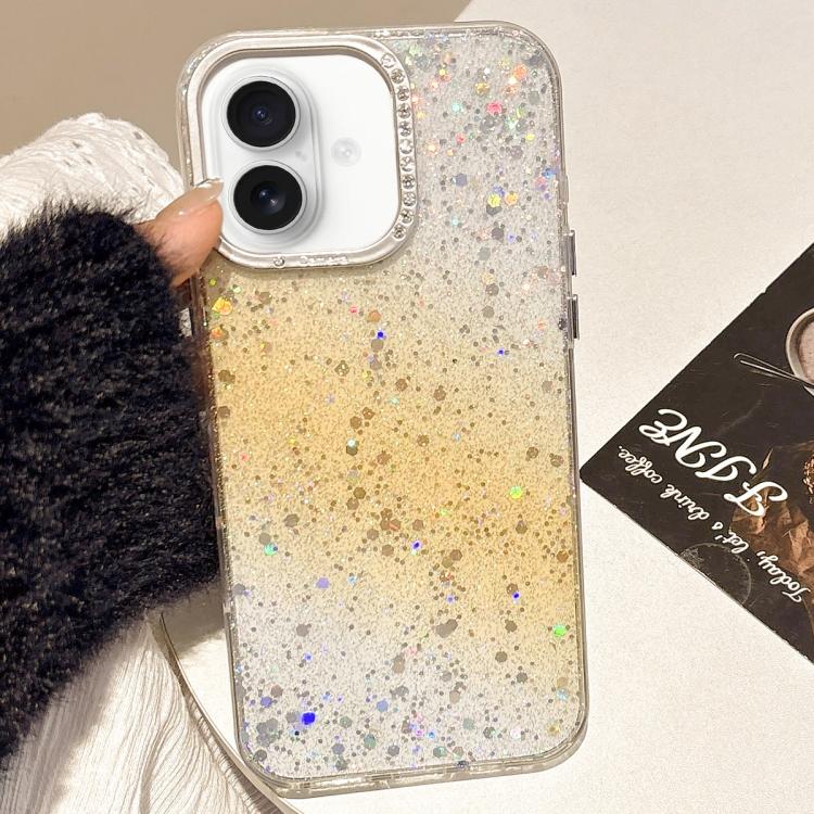

For iPhone 16 Plus Starry Sky Gradient IMD Phone Case(Yellow)