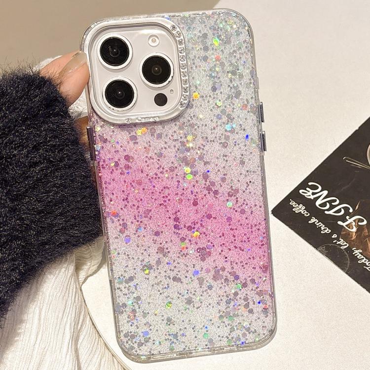 

For iPhone 15 Pro Starry Sky Gradient IMD Phone Case(Pink)