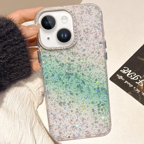 

For iPhone 15 Starry Sky Gradient IMD Phone Case(Green)