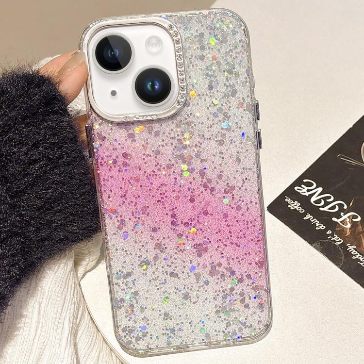 

For iPhone 15 Starry Sky Gradient IMD Phone Case(Pink)