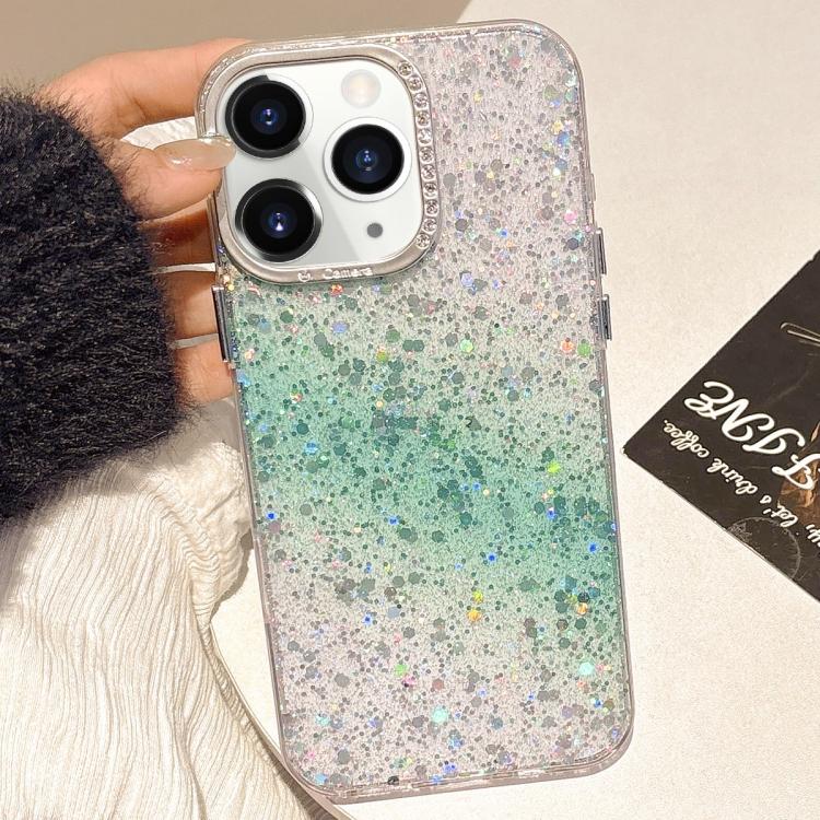 

For iPhone 12 Pro Max Starry Sky Gradient IMD Phone Case(Green)