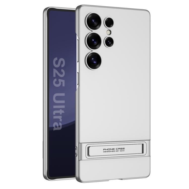 

For Samsung Galaxy S25 Ultra 5G GKK Triumph Ultra-Thin Full Coverage Phone Case with Holder(Silver)