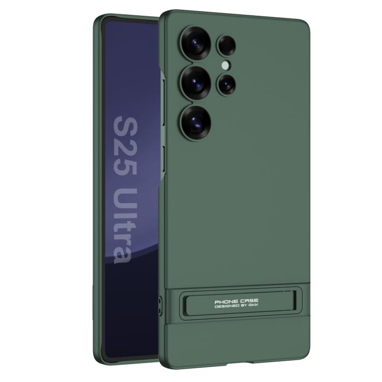 

For Samsung Galaxy S25 Ultra 5G GKK Triumph Ultra-Thin Full Coverage Phone Case with Holder(Green)