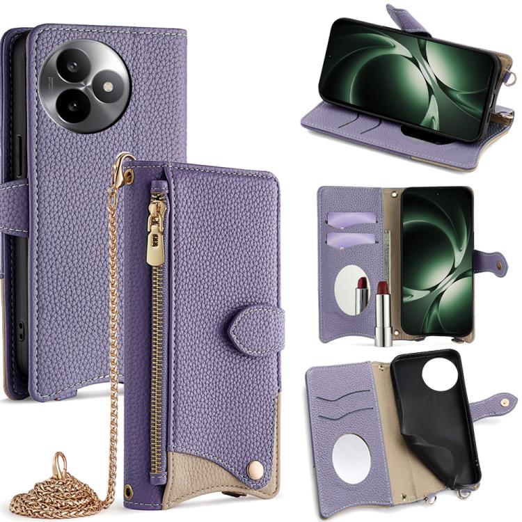 

For Redmi K80 Ultra Crossbody Chain Fishtail Litchi Leather Phone Case(Purple)