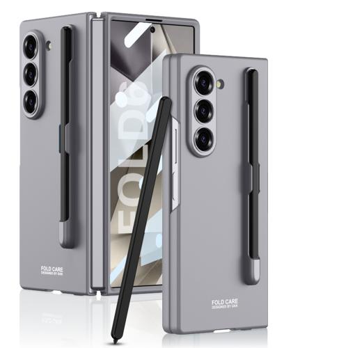 

For Samsung Galaxy Z Fold6 GKK Integrated Ultra-thin PC Phone Case with Pen Slots, No Include Pen(Mountain Gray)