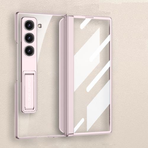 

For Samsung Galaxy Z Fold6 GKK Integrated Magnetic Phantom Hinge Phone Case with Holder(Pink)