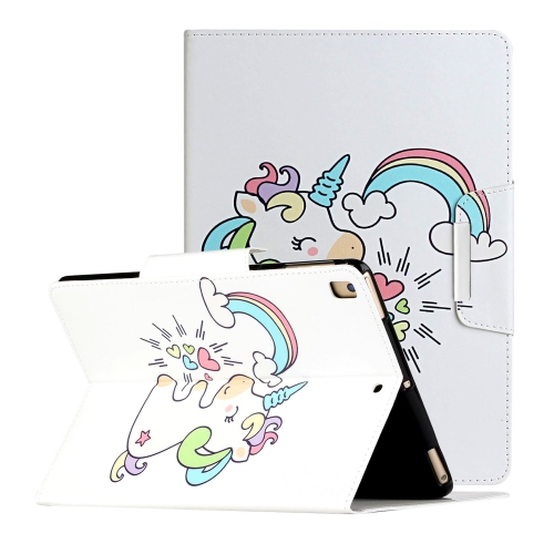 

For iPad 10.2 Painted Pattern Horizontal Flip Leather Case with Holder(Sideways Unicorn)