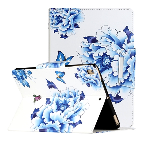 

For iPad 10.2 Painted Pattern Horizontal Flip Leather Case with Holder(Blue and White Porcelain Butterfly)